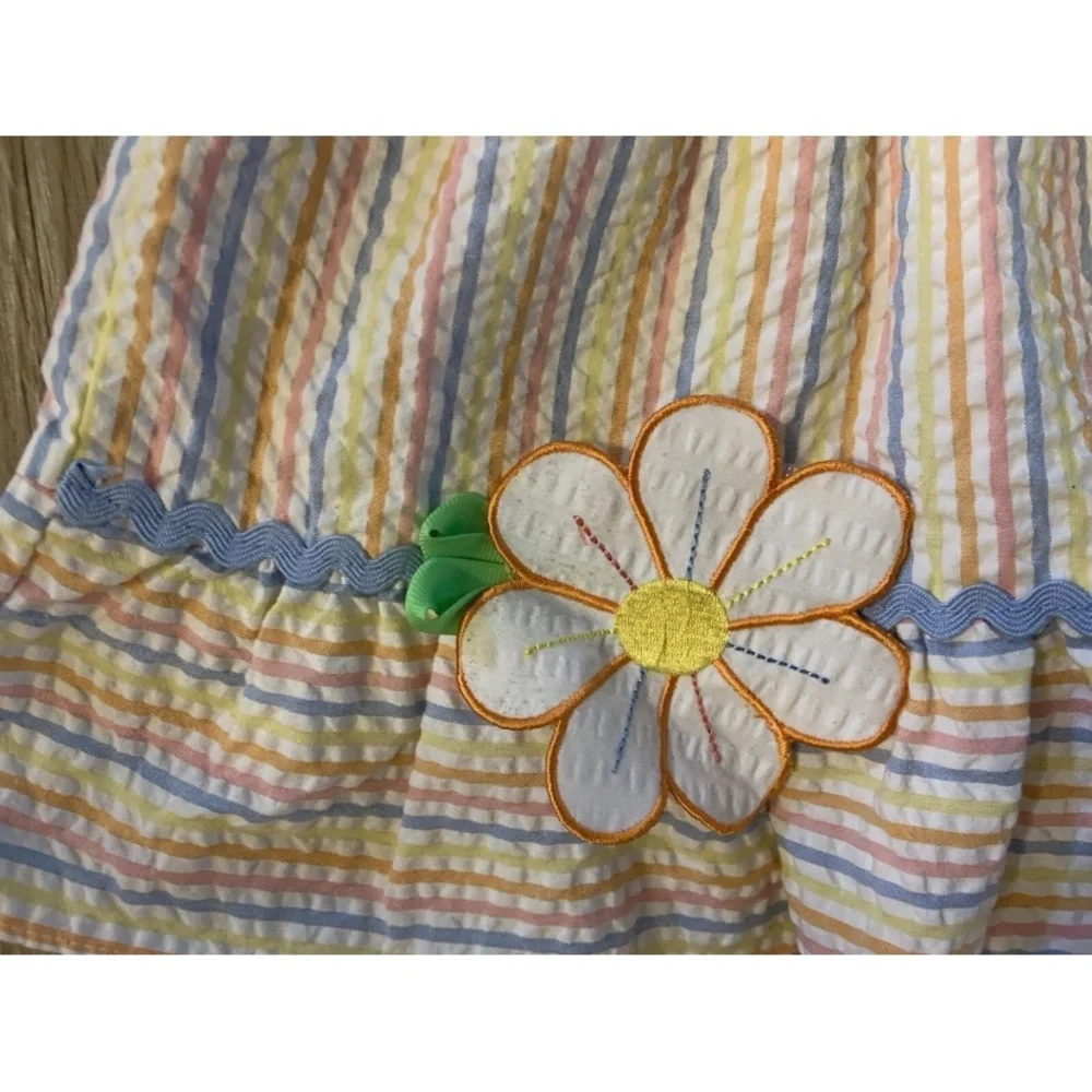 (NWT) Good Lad Girl’s Size 2T Blue & Pink Ruffled Tiered Sundress With Flowers - Picture 5 of 8